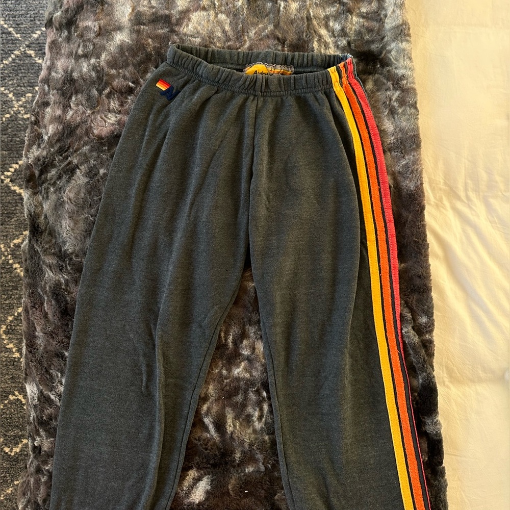 Aviator Nation Striped Sweatpants (Charcoal)